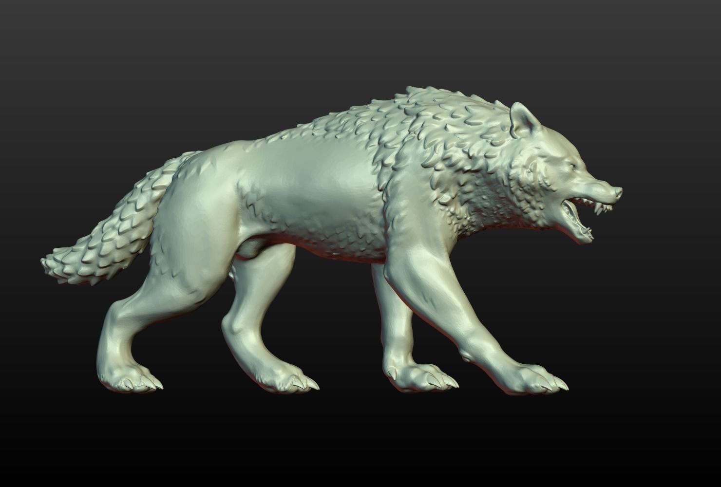 Wolf Figurine 3D print model_1