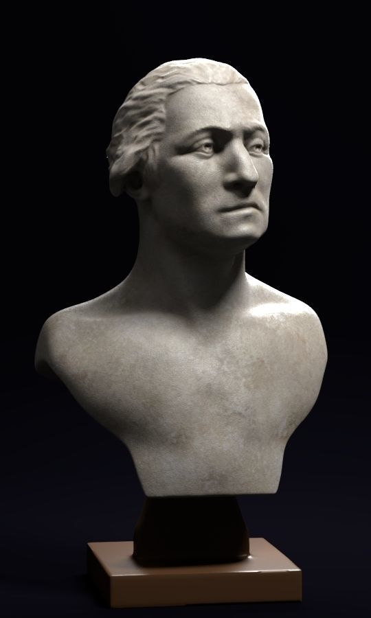 George Washington marble bust sculpture statue 3D model_6