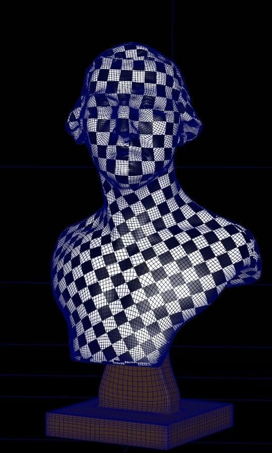 George Washington marble bust sculpture statue 3D model_12