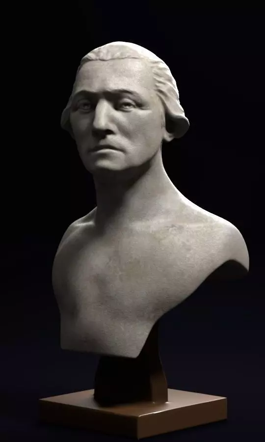 George Washington marble bust sculpture statue 3D model_0
