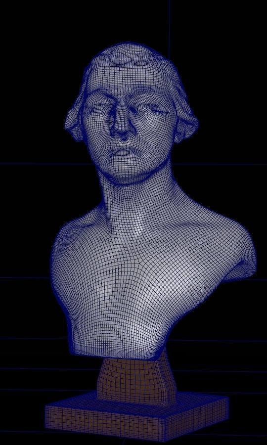 George Washington marble bust sculpture statue 3D model_11