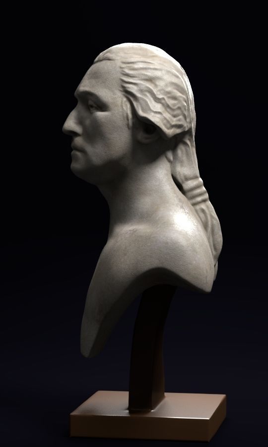 George Washington marble bust sculpture statue 3D model_5