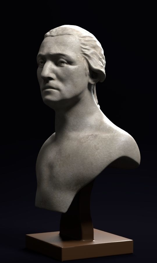 George Washington marble bust sculpture statue 3D model_7