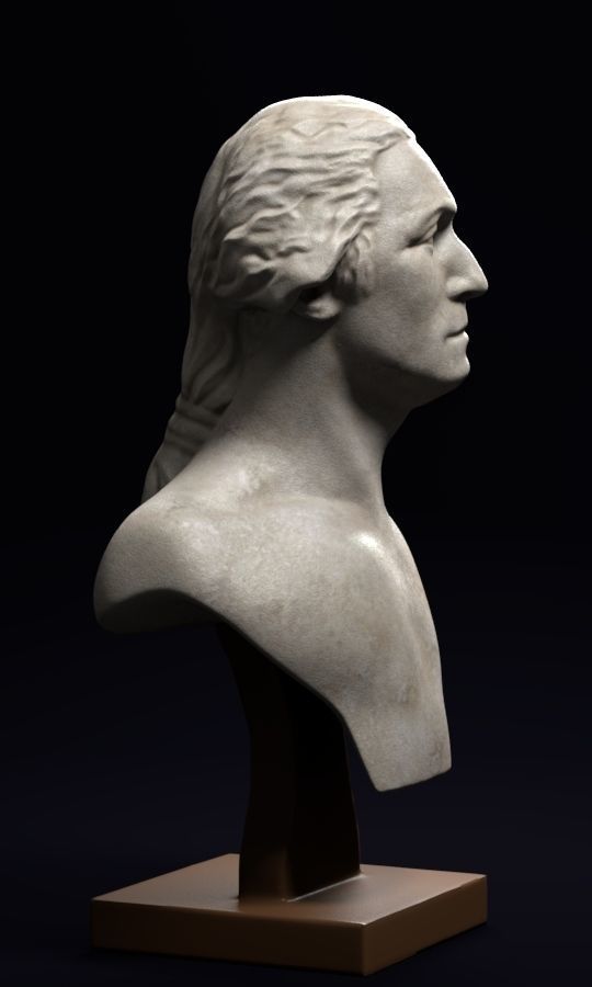 George Washington marble bust sculpture statue 3D model_9