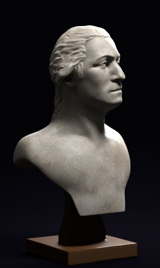 George Washington marble bust sculpture statue 3D model_8