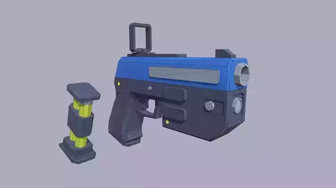 Sci-fi low poly pistol
