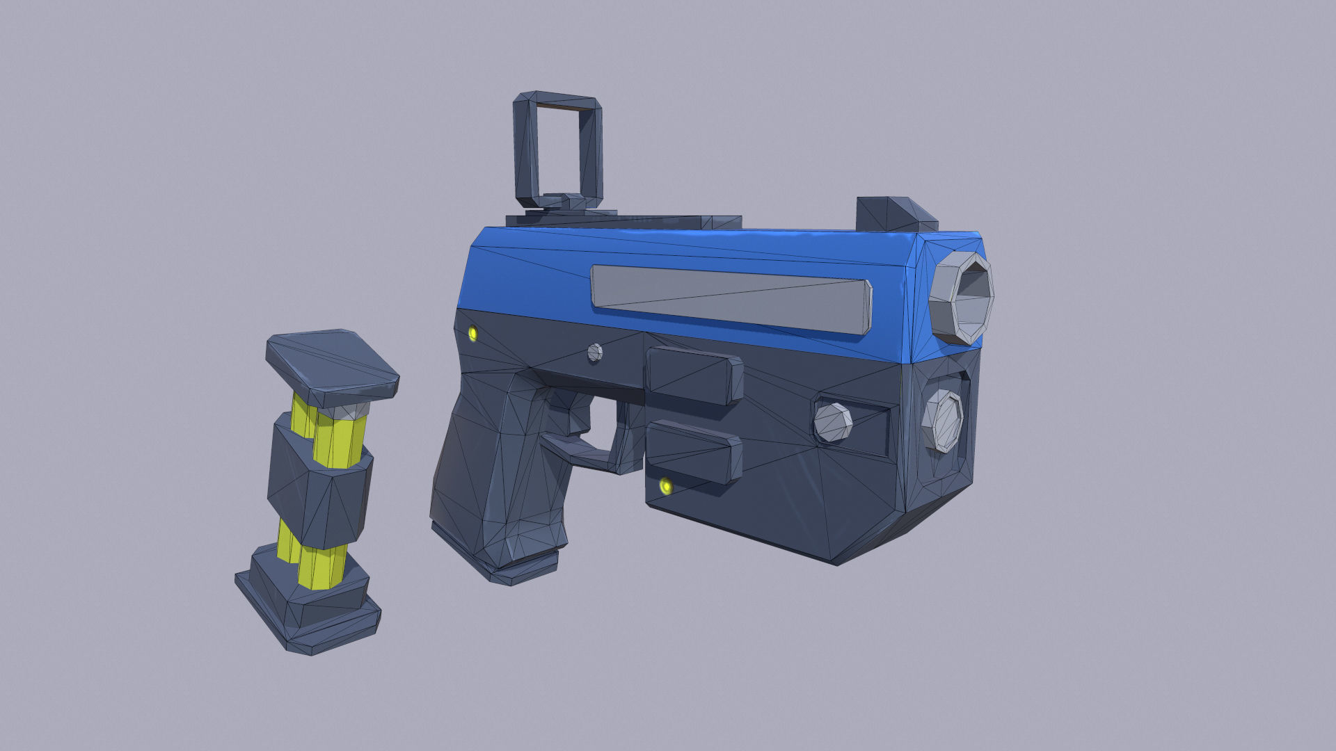 3D model Sci-fi low poly pistol VR / AR / low-poly | CGTrader