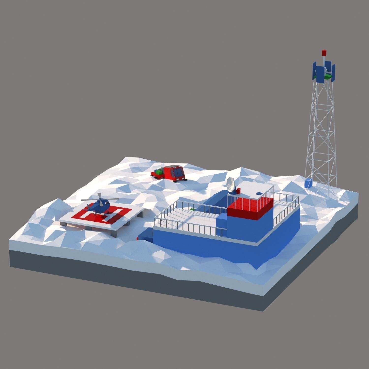 Antarctic scene low poly Low-poly 3D model_3