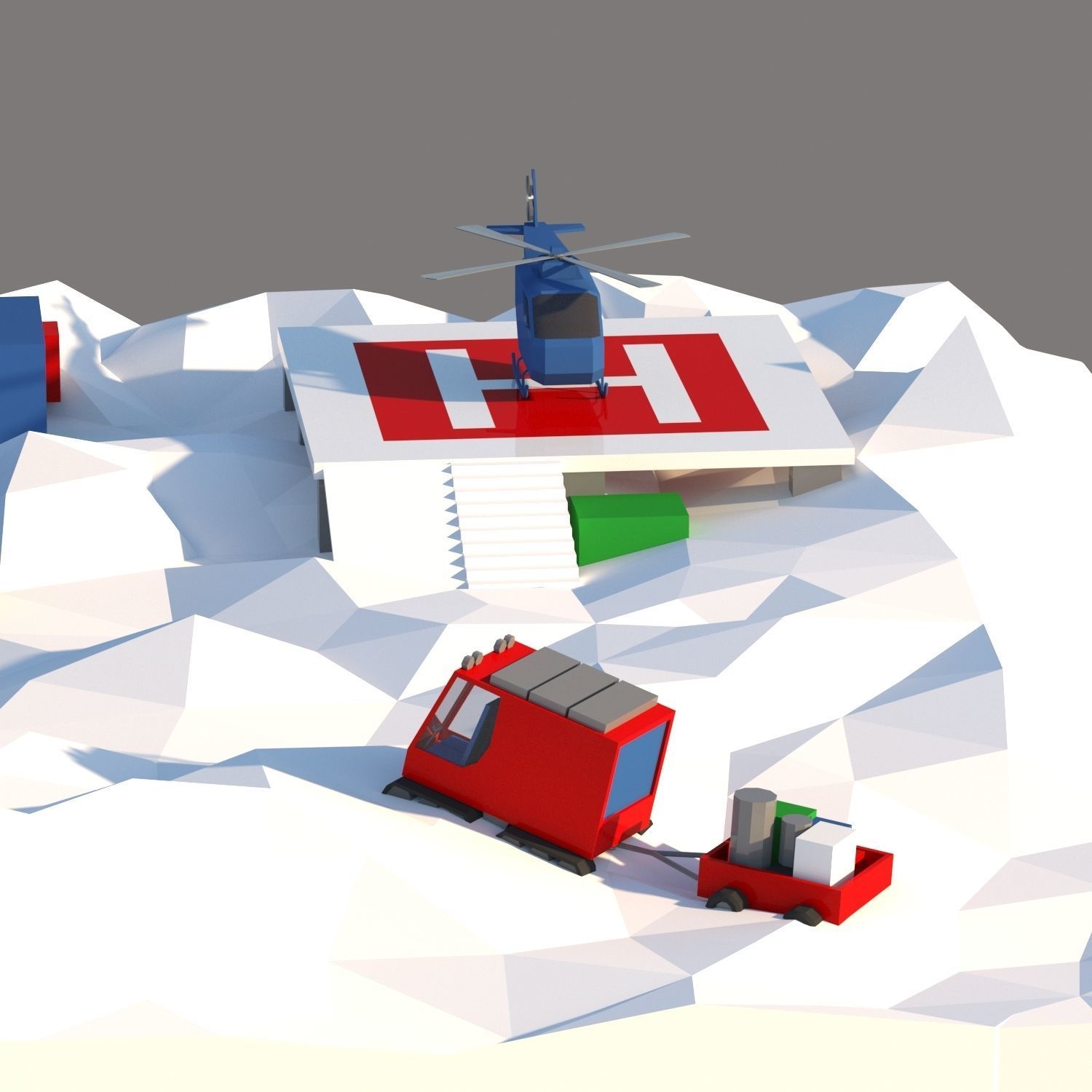 Antarctic scene low poly Low-poly 3D model_5