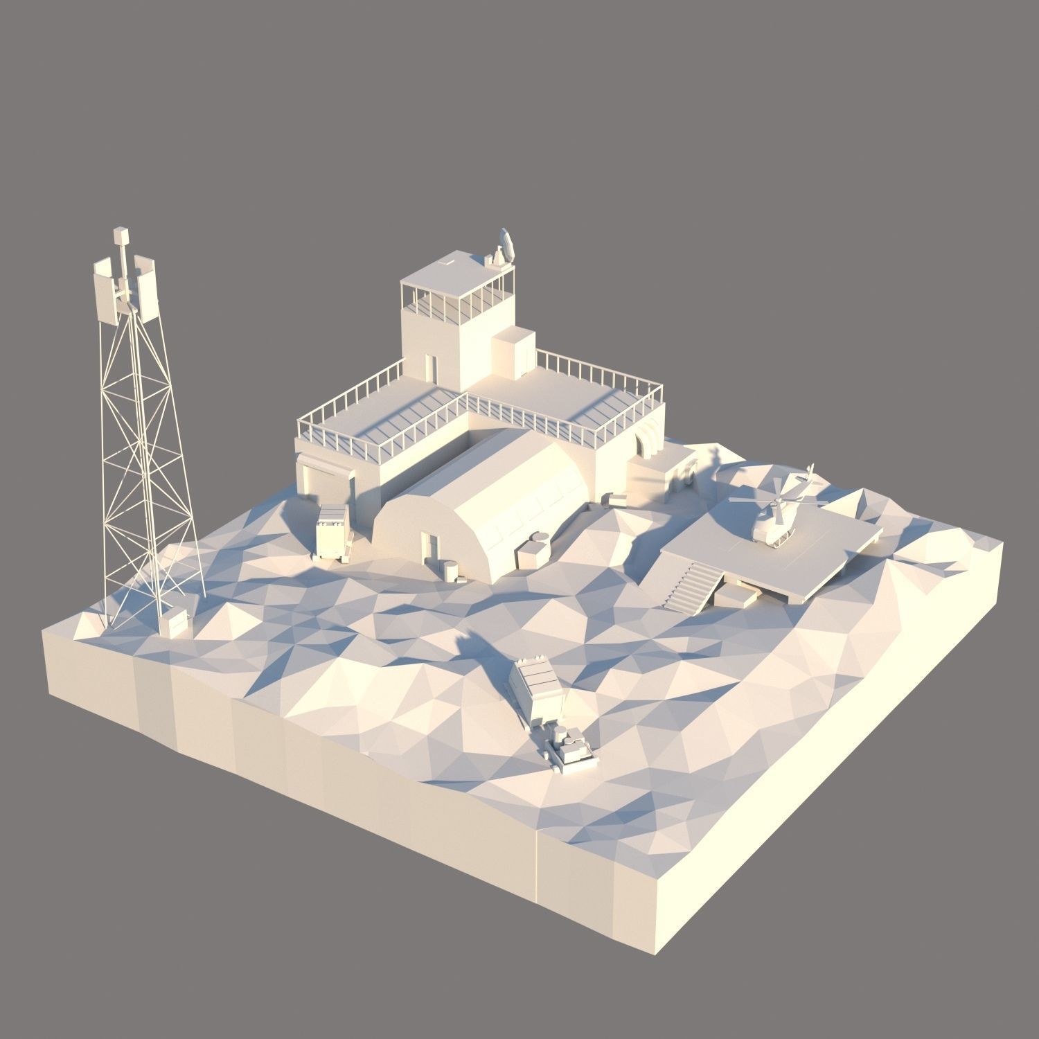 Antarctic scene low poly Low-poly 3D model_7