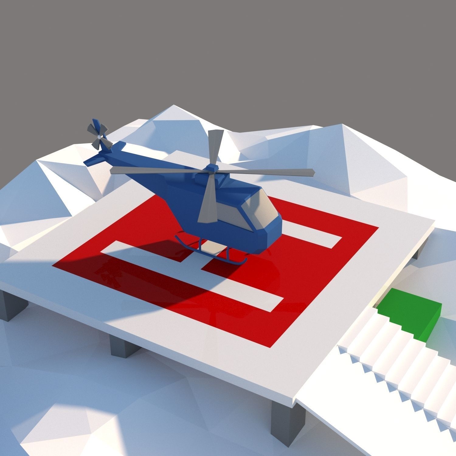 Antarctic scene low poly Low-poly 3D model_6
