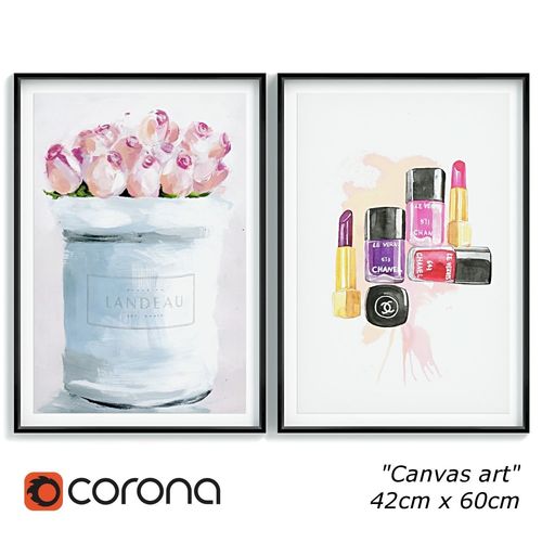 Painting frame Canvas art 024 Low-poly 3D model