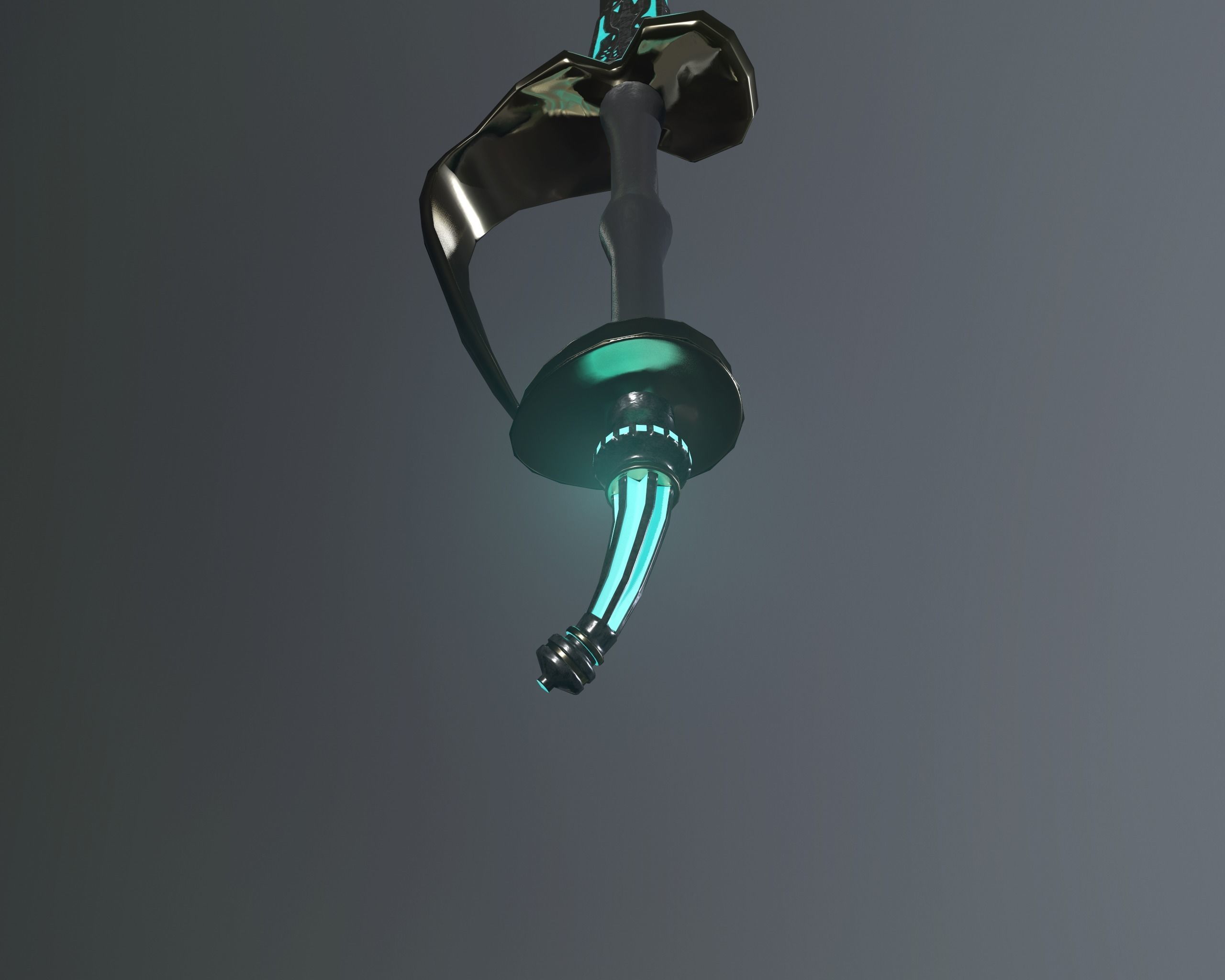 Indian stylized two-handed sabre Low-poly 3D model_9