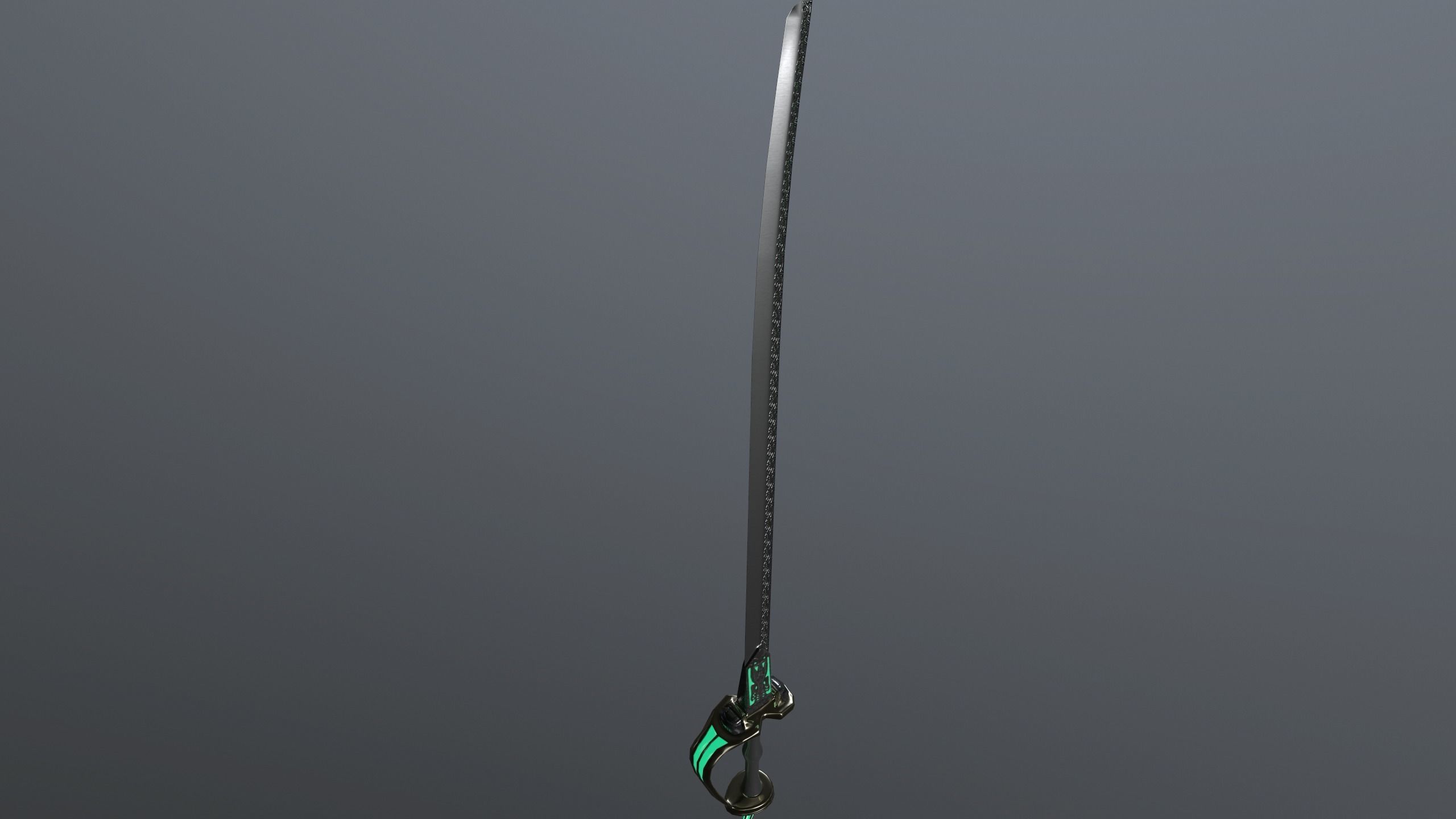 Indian stylized two-handed sabre Low-poly 3D model_4