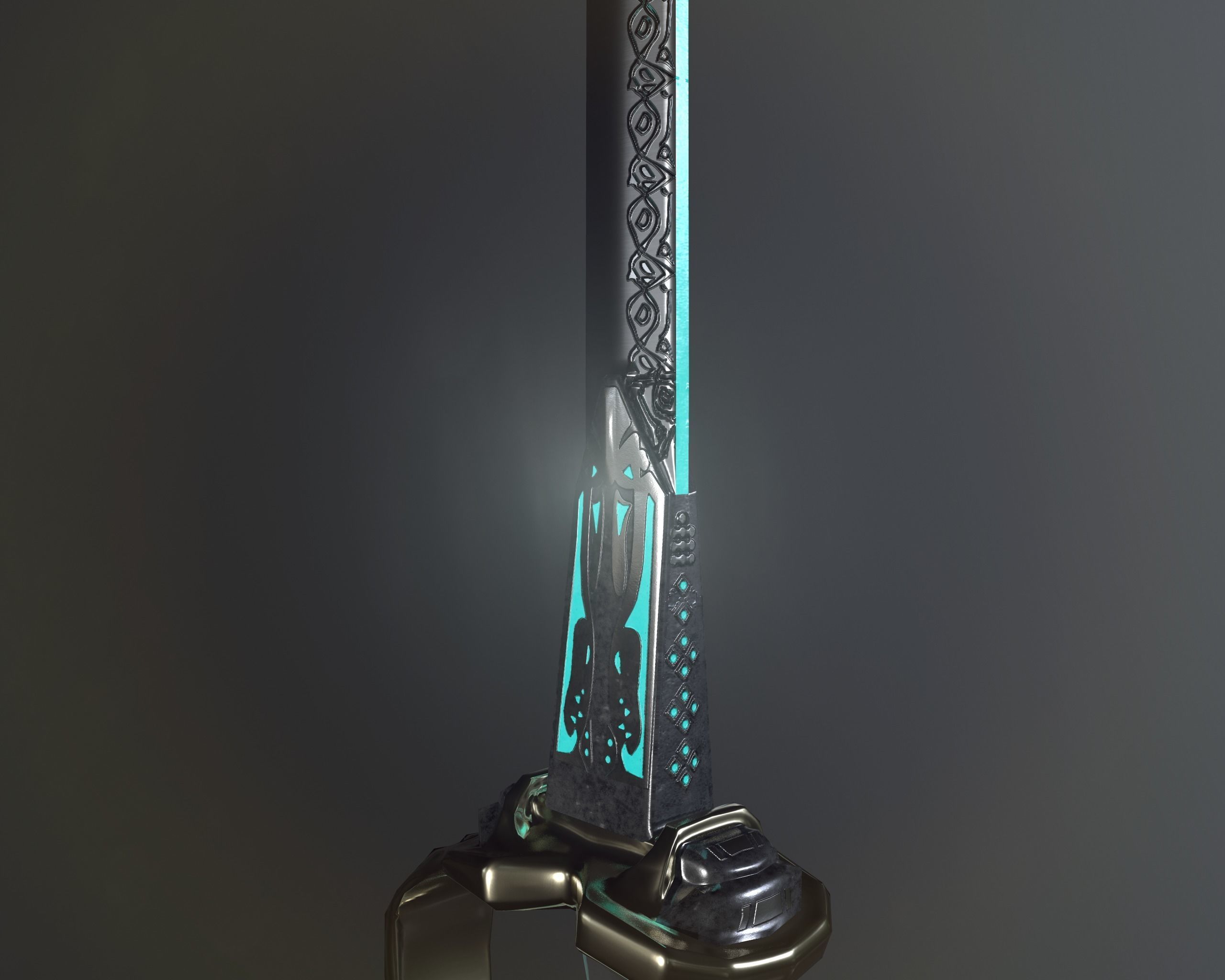 Indian stylized two-handed sabre Low-poly 3D model_6