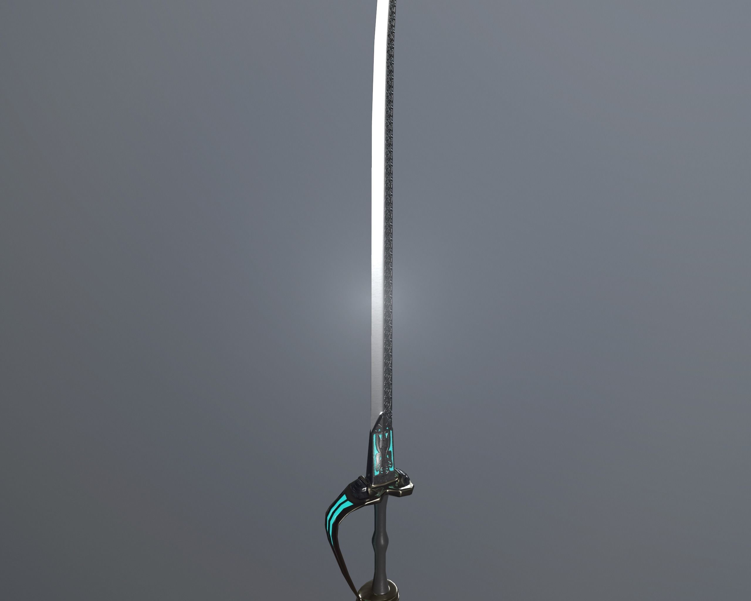 Indian stylized two-handed sabre Low-poly 3D model_7