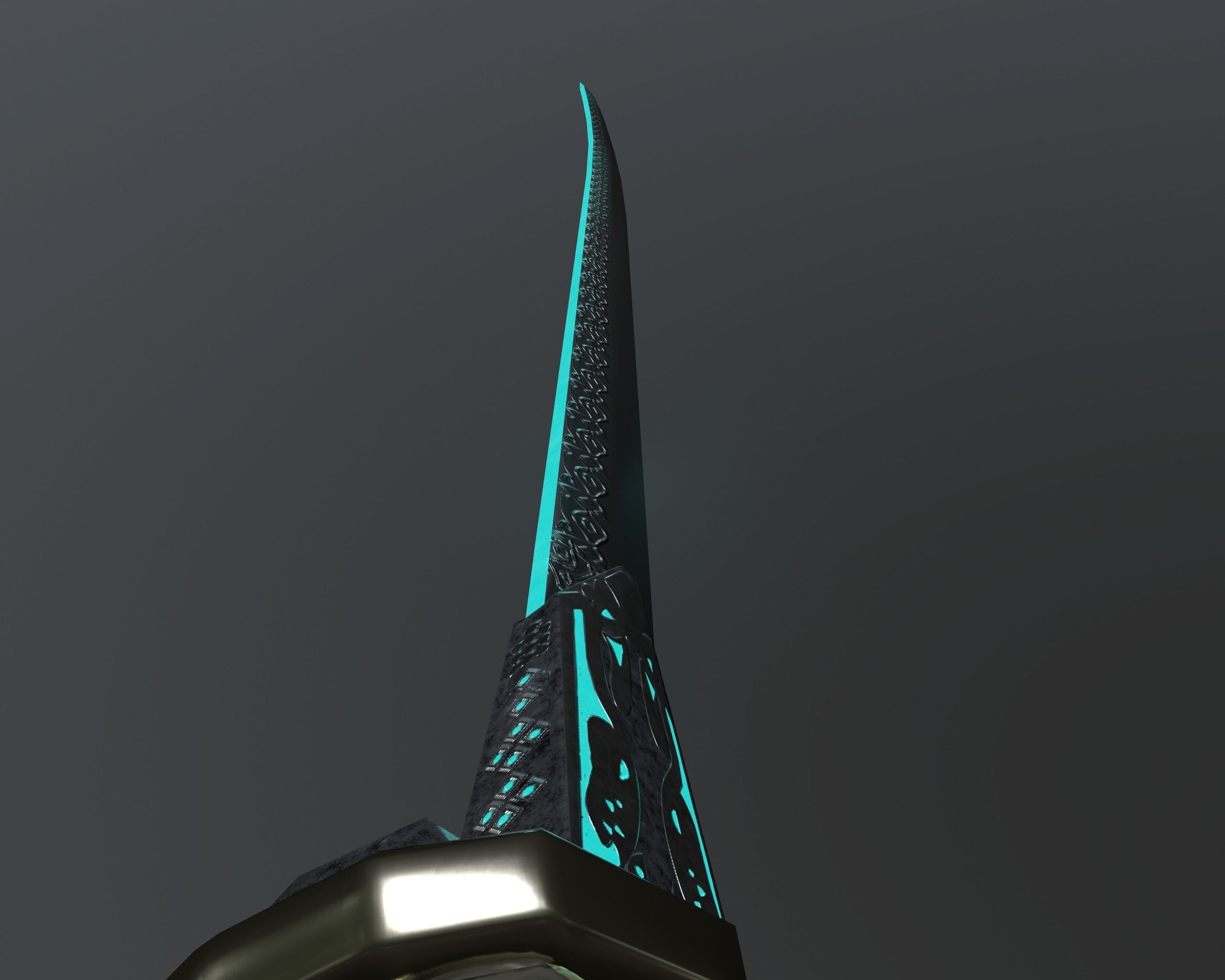 Indian stylized two-handed sabre Low-poly 3D model_8