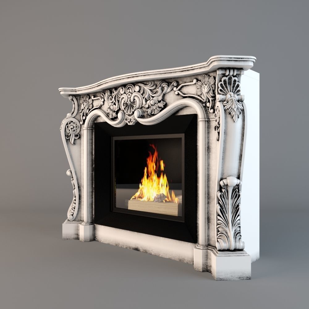 Classic fireplace 3D model_5