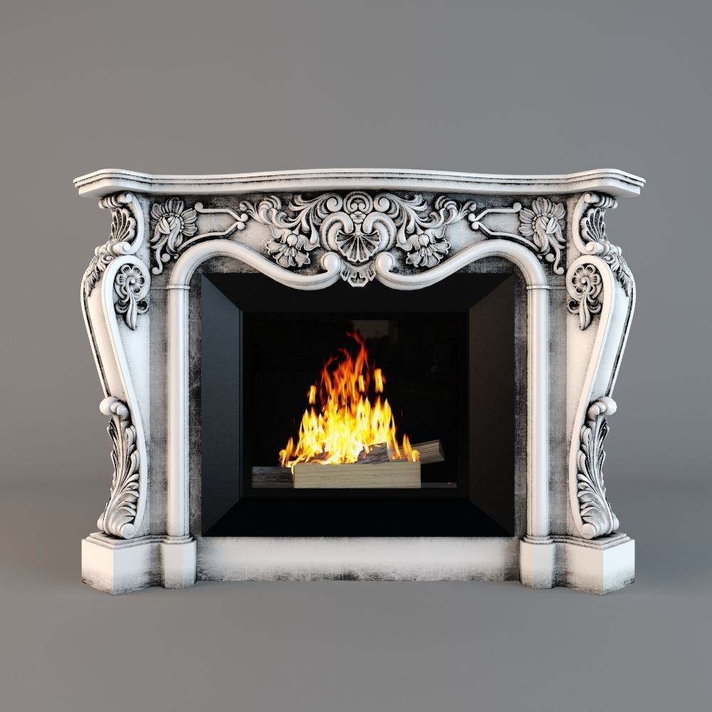 Classic fireplace 3D model_9