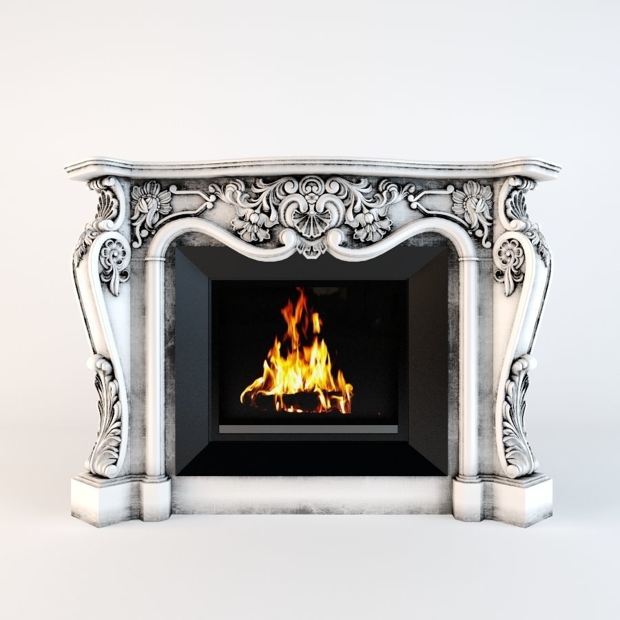 Classic fireplace 3D model_3