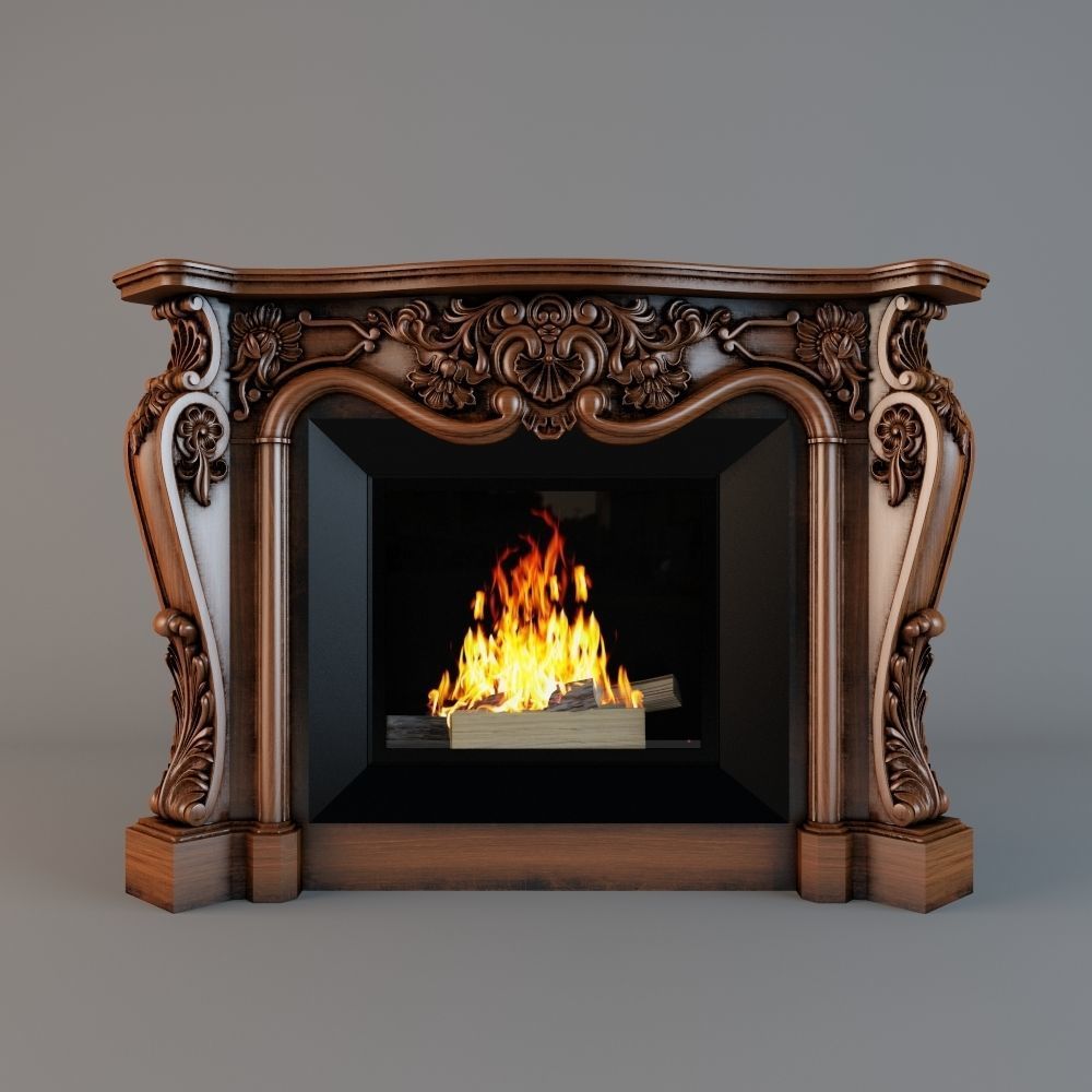Classic fireplace 3D model_4