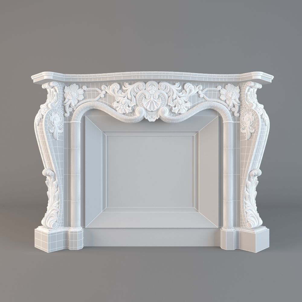 Classic fireplace 3D model_7