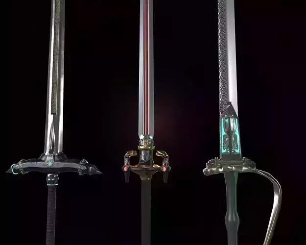 Stylized Heavy blade pack Low-poly 3D model