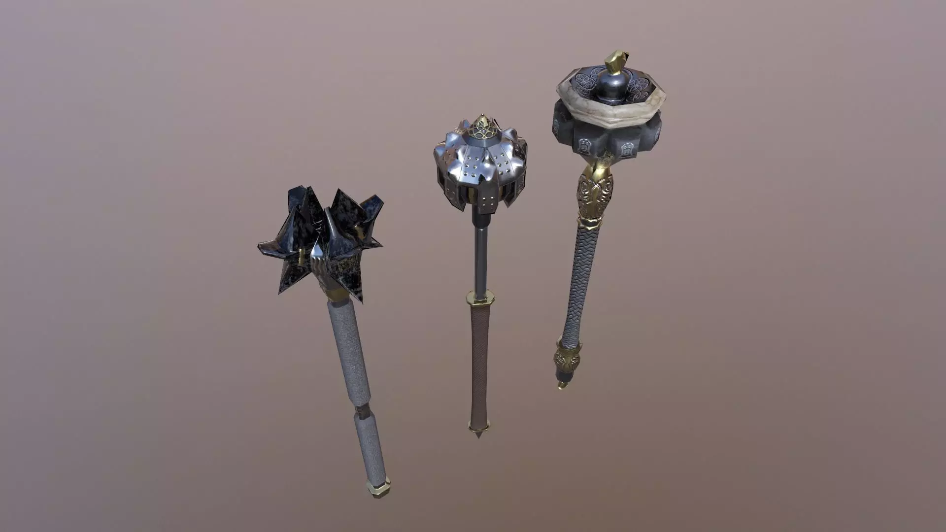 Sceptre pack PBR Free low-poly 3D model