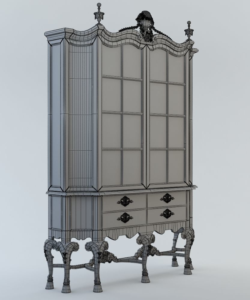 CABINET OF QUEEN ANNE STYLE 3D model_5