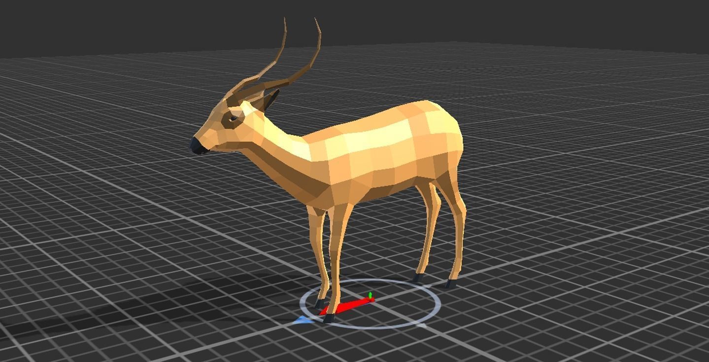 Lowpoly african animal  Low-poly 3D model_2