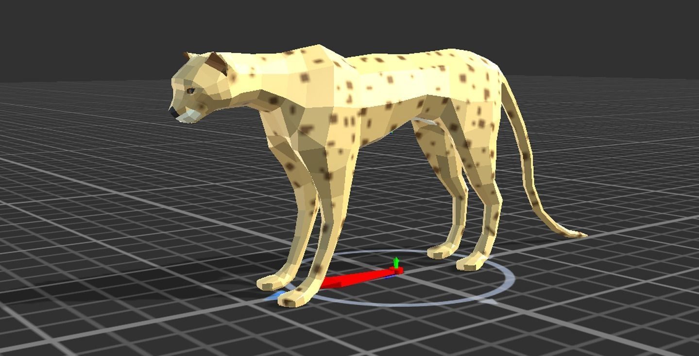 Lowpoly african animal  Low-poly 3D model_3