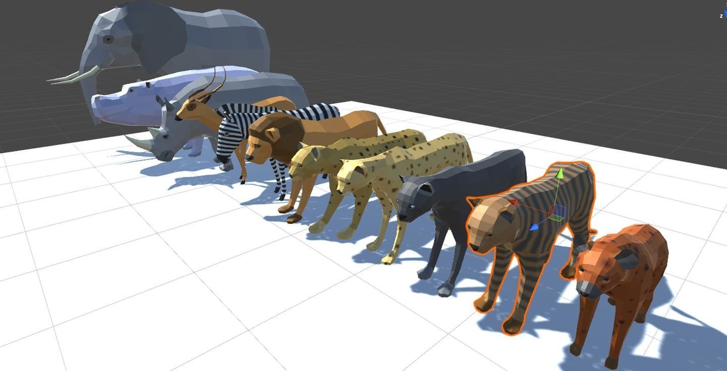 Lowpoly african animal  Low-poly 3D model_1