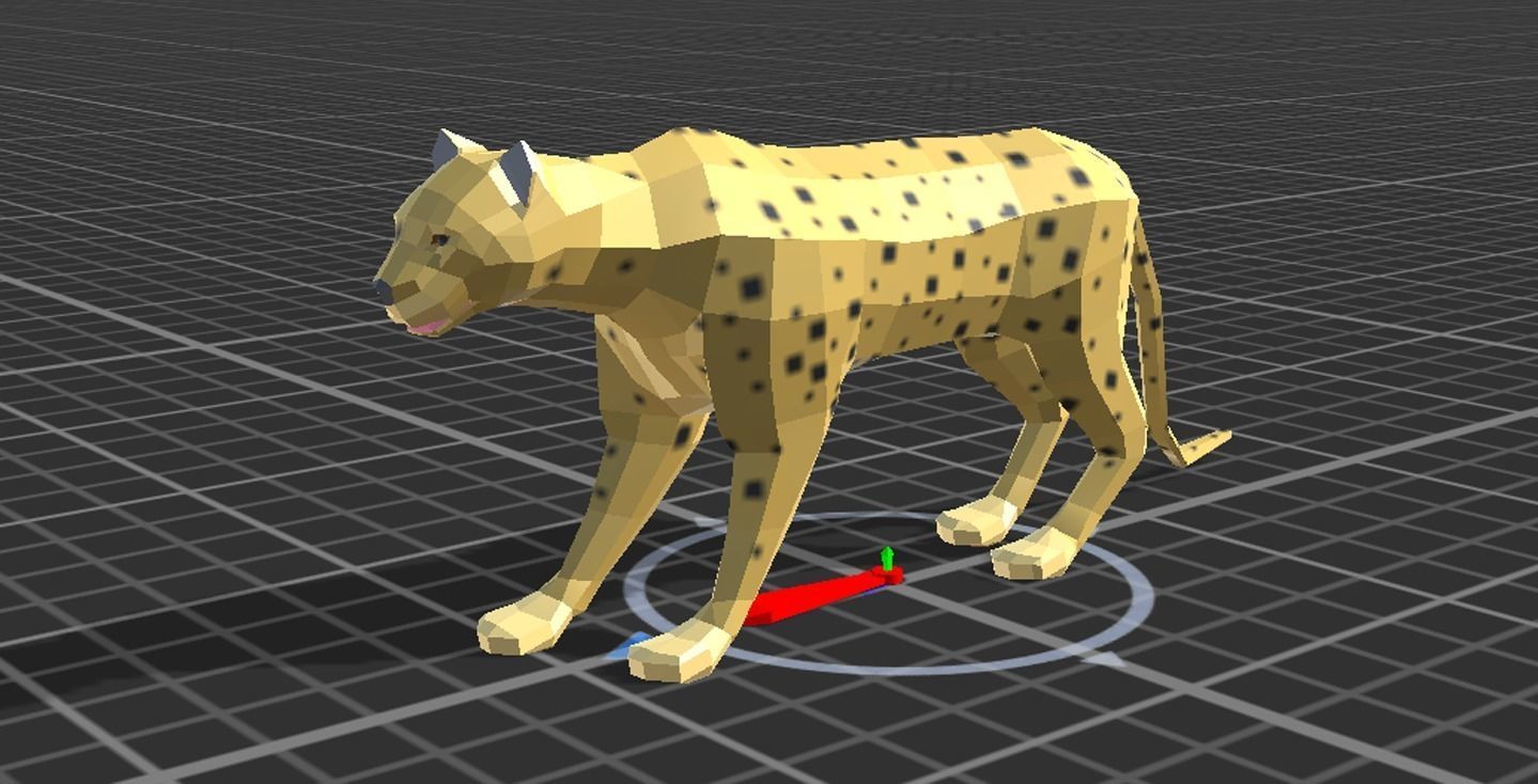 Lowpoly african animal  Low-poly 3D model_7