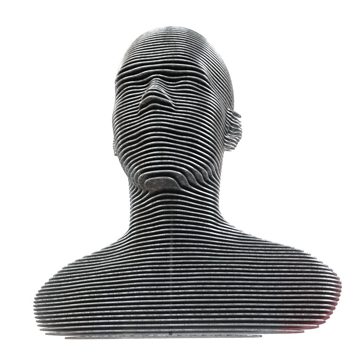 Bust of metal plates 2 metal variants 3D model_6