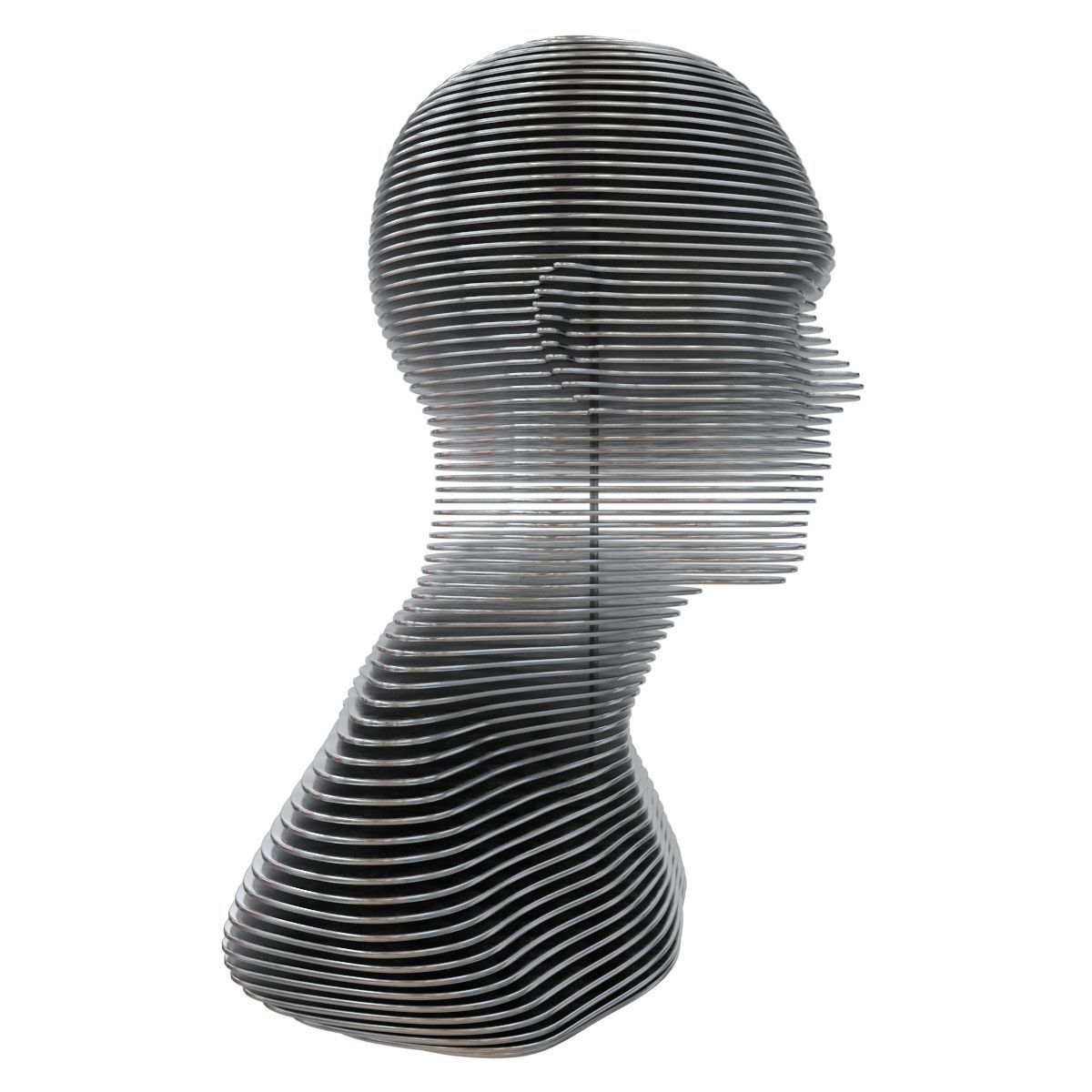 Bust of metal plates 2 metal variants 3D model_4