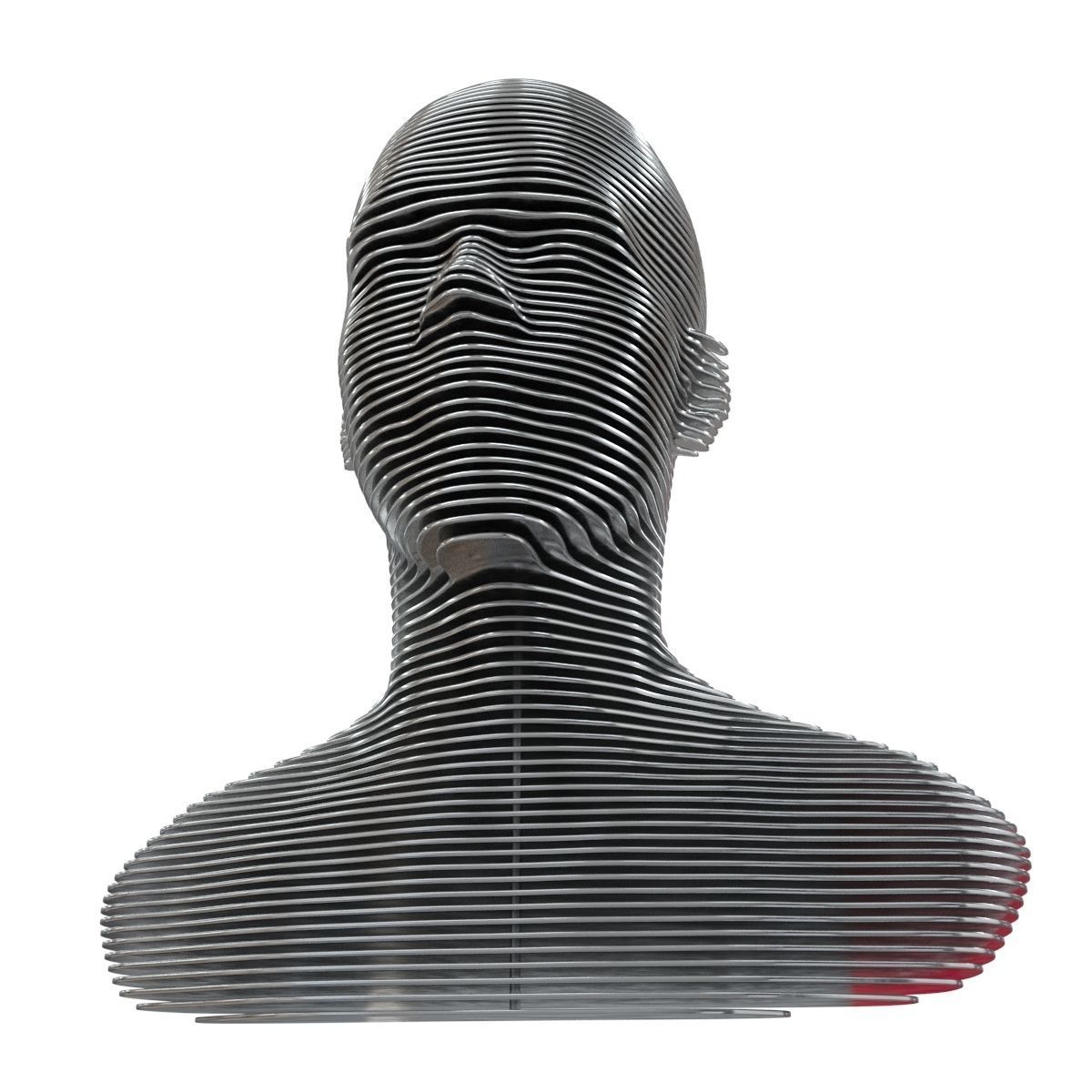 Bust of metal plates 2 metal variants 3D model_1