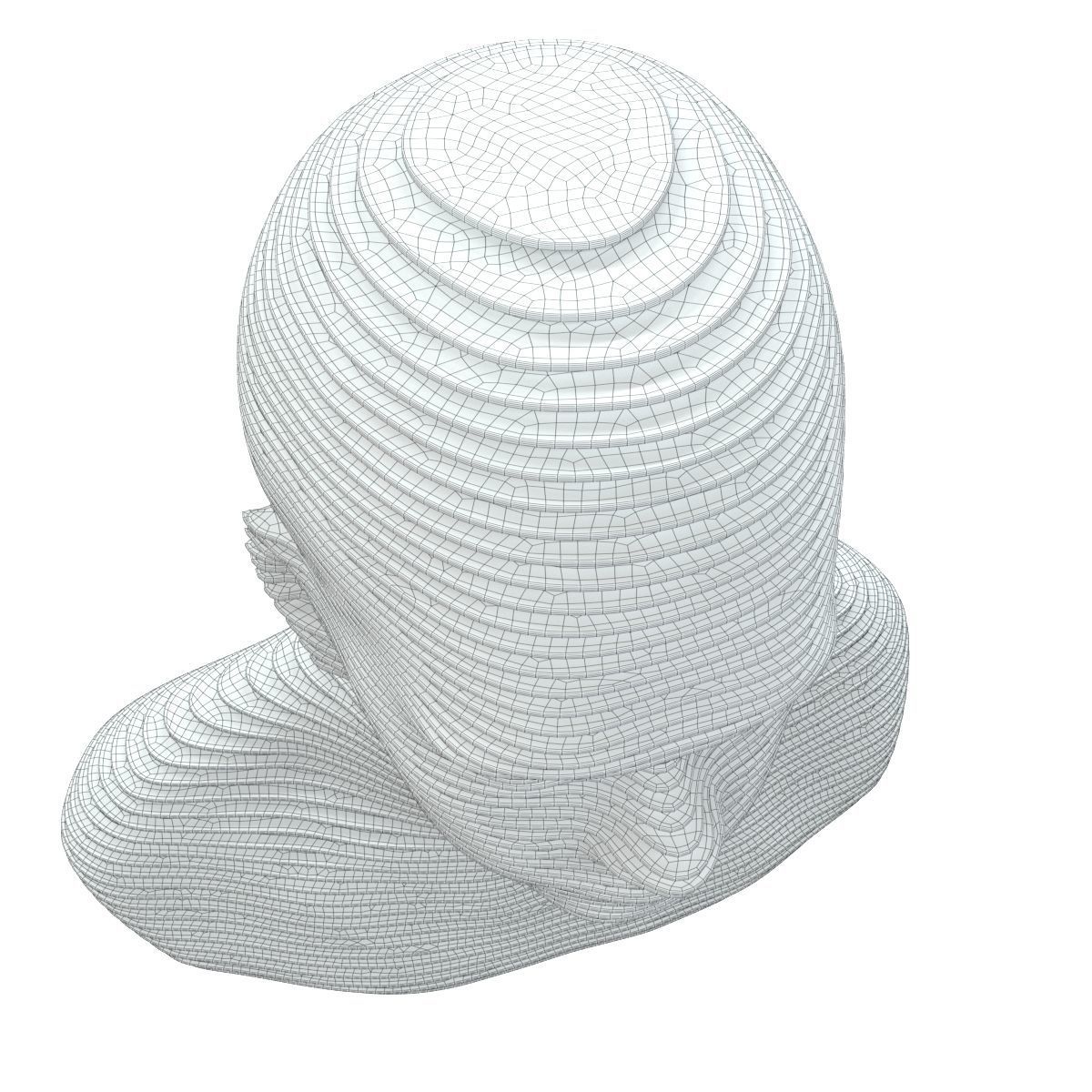 Bust of metal plates 2 metal variants 3D model_11