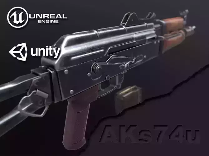 AKs 74u Low-poly 3D model