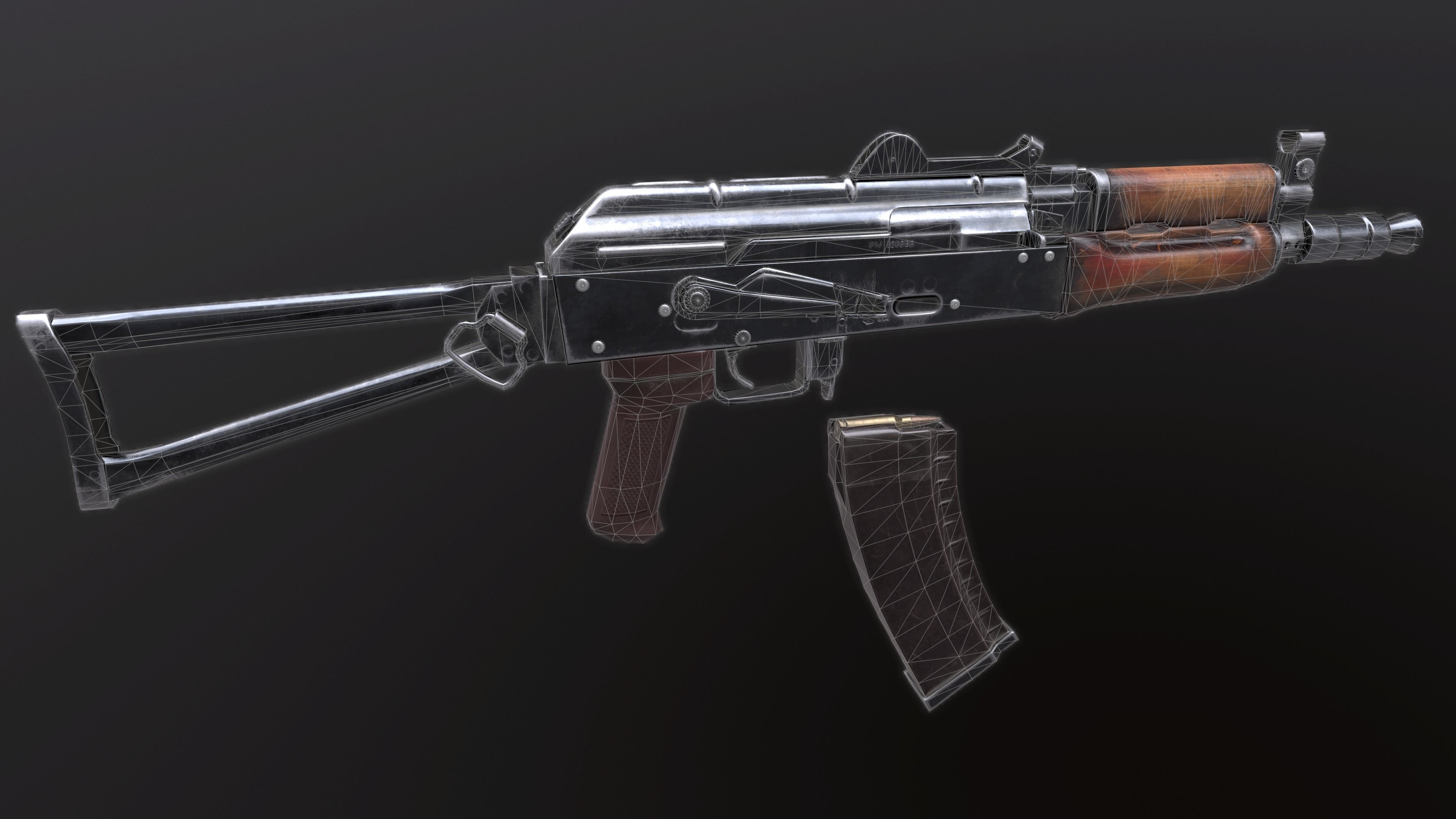 AKs 74u Low-poly 3D model_7