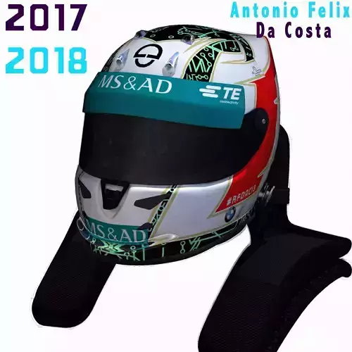 Da Costa helmet 2017 2018 Low-poly 3D model