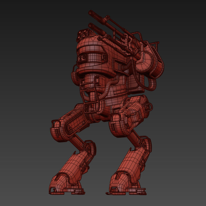 Robot rocket launcher 3D model_9