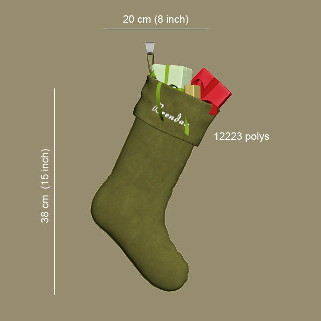 Christmas stocking 3D model_8