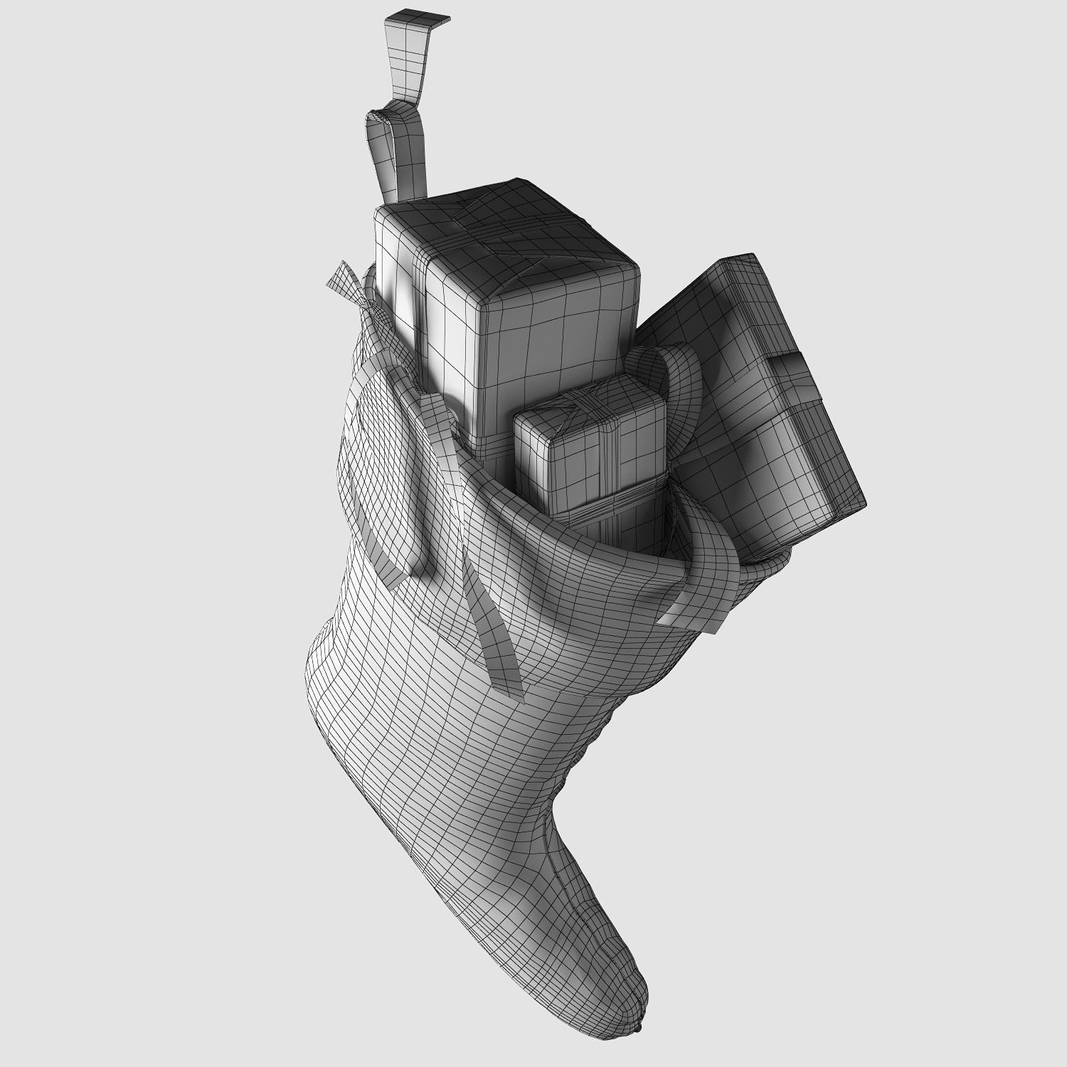 Christmas stocking 3D model_7