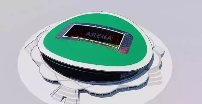 Kazan Arena - Rubin Kazan Russia Low-poly 3D model