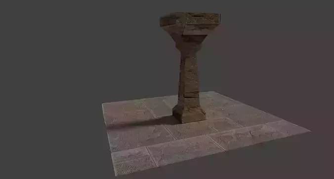 Low Polygon column with high quality textures