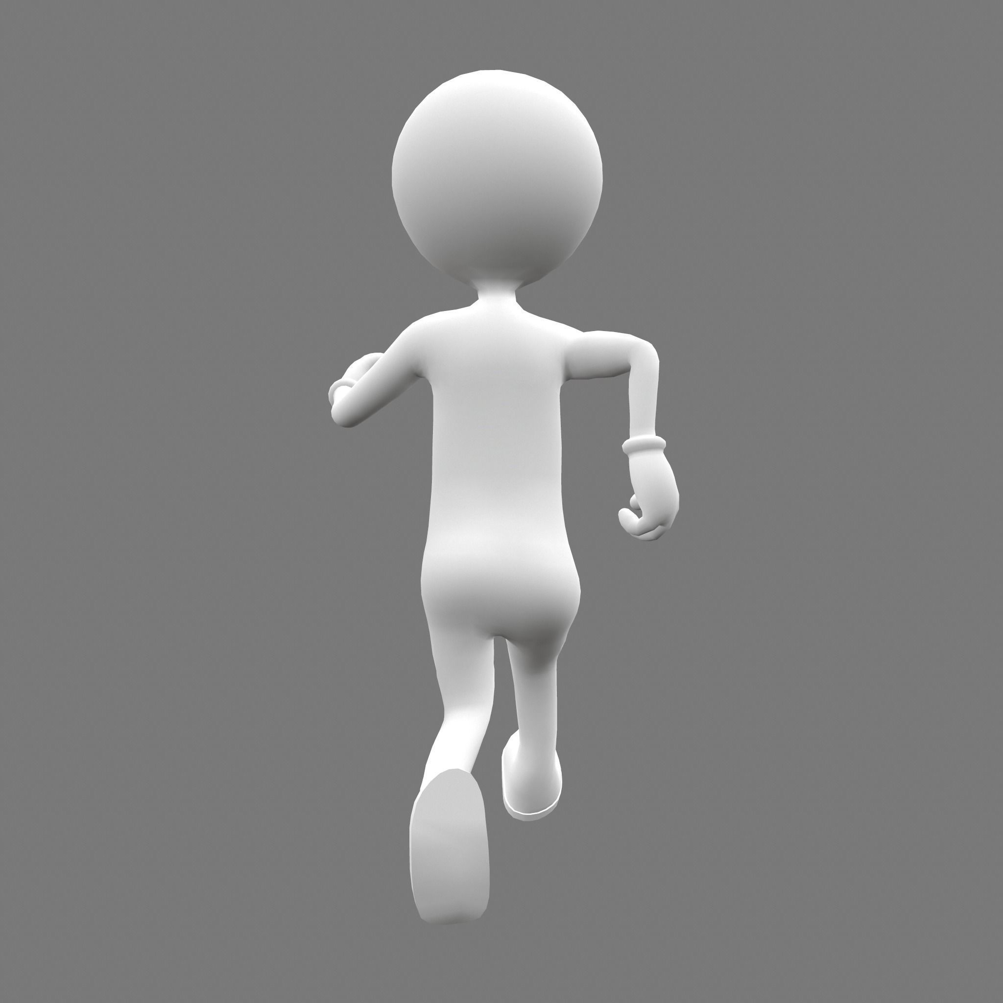 Stickman man Low-poly 3D model_13
