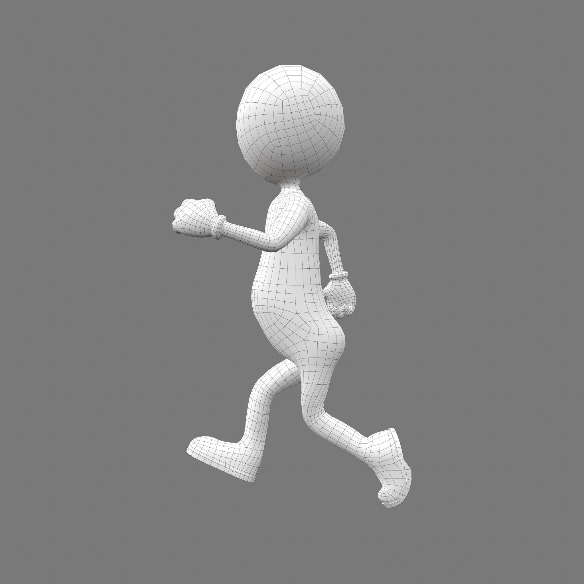 Stickman man Low-poly 3D model_11