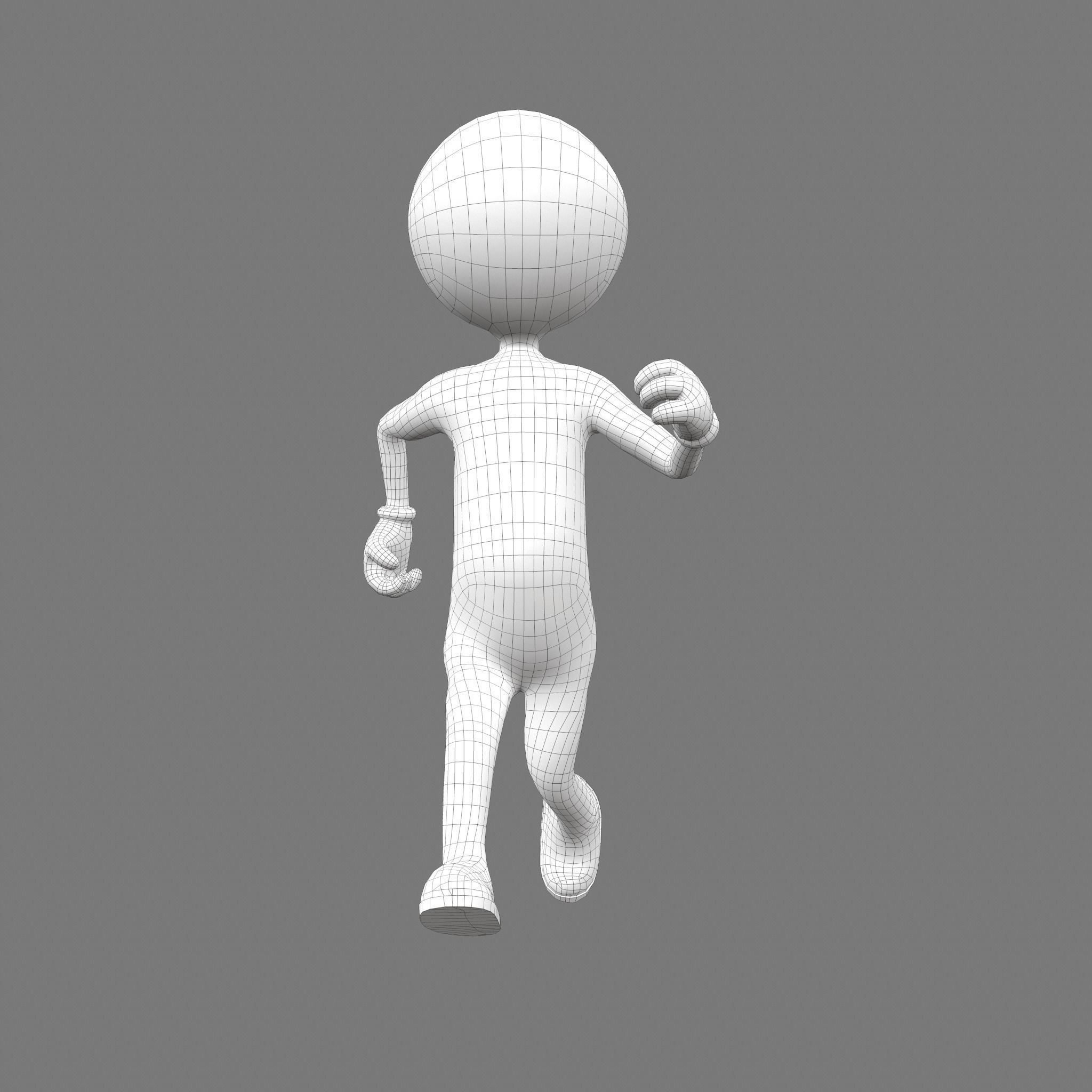 Stickman man Low-poly 3D model_14