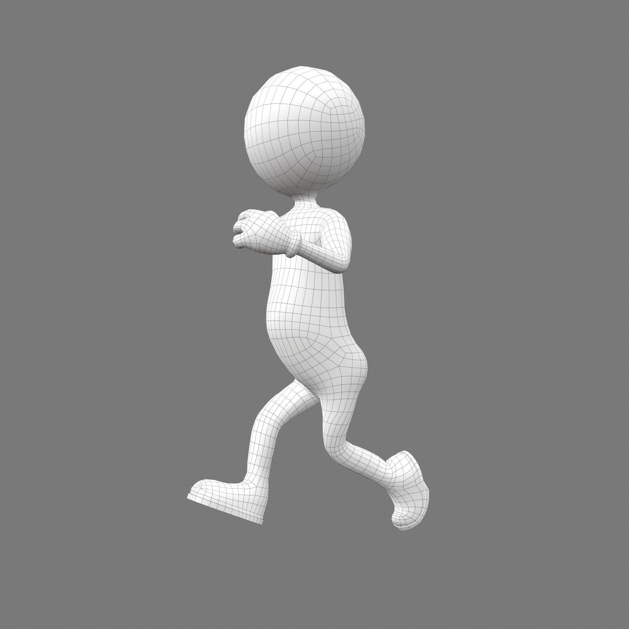 Stickman man Low-poly 3D model_19
