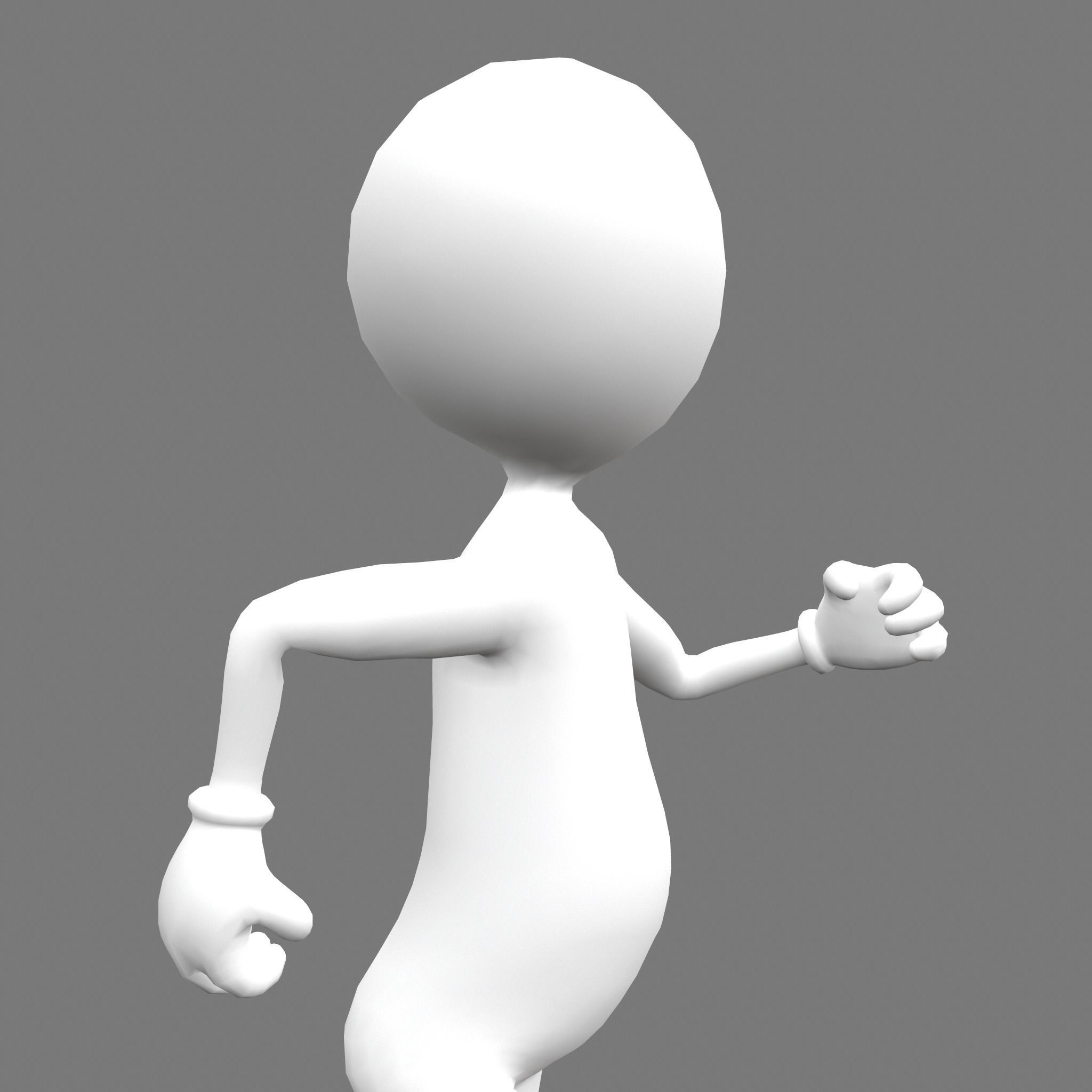 Stickman man Low-poly 3D model_15